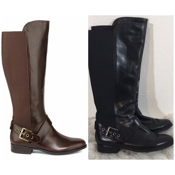Liz Claiborne Shoes - LIZ CLAIBORNE Boots Black Leather Zipper & Buckle